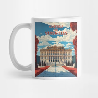 Chateau de Versailles France Tourism Vintage Poster Mug